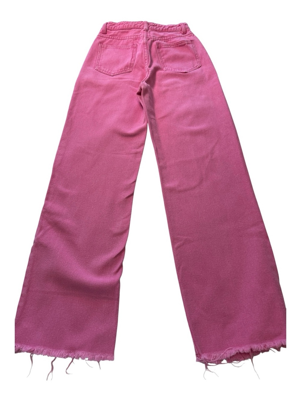 Women's Pink Wide-Leg Jeans - High-Rise Flare